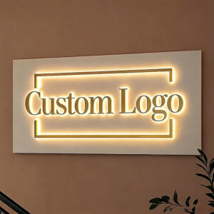 Custom 3D LED Backlit Metal Letters Sign – Large Illuminated Business Signage for Store & Company Outdoor Use