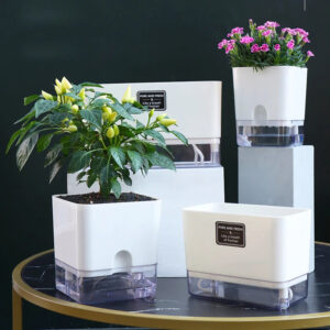 Magnetic Self-Watering Plant Pot | Double-Deck Cotton Rope Auto-Absorbent Lazy Flowerpot for Indoor Garden