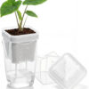 Transparent Self-Watering Plant Pots | Automatic Cotton Wick Absorption Nursery Cups for Seedlings & Garden