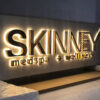 3 Custom 3D LED Backlit Metal Letters Sign – Large Illuminated Business Signage for Store & Company Outdoor Use