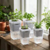 Transparent Self-Watering Plant Pots | Automatic Cotton Wick Absorption Nursery Cups for Seedlings & Garden