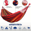 5 Outdoor Hammock with Tree Straps | Anti-Flip Colorful Garden Hammock for Camping, Backyard & Leisure