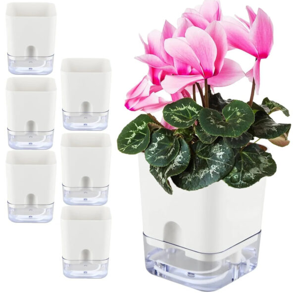Magnetic Self-Watering Plant Pot | Double-Deck Cotton Rope Auto-Absorbent Lazy Flowerpot for Indoor Garden