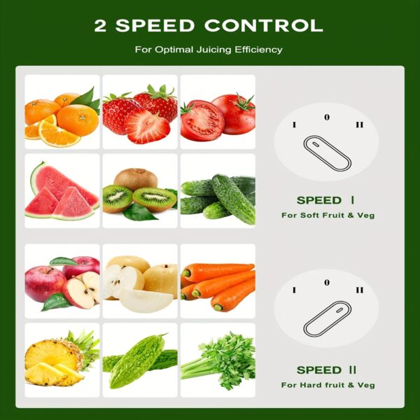 3-Inch Wide-Mouth Juicer Extractor Machine - 3-Speed Stainless Steel Centrifugal Juicer and Food Processor for Whole Fruits and Vegetables, High Yield Easy-Clean Mixer