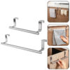 Over-the-Cabinet Stainless Steel Towel Bar – No-Drill Hanging Rack for Kitchen and Bathroom Cabinets