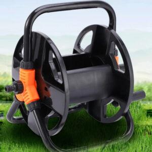 Portable DIY Garden Hose Reel Rack - Single-Arm Manual Water Pipe Storage Roller and Compact Crank Winder for Yard Watering and Car Washing