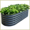 17" Tall Raised Garden Bed Kit - 12-in-1 Modular Galvanized Metal Planter Box, Large Weatherproof Corrugated Steel Garden Kit for Vegetables, Flowers, and Herbs (Midnight Grey)