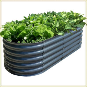 17" Tall Raised Garden Bed Kit - 12-in-1 Modular Galvanized Metal Planter Box, Large Weatherproof Corrugated Steel Garden Kit for Vegetables, Flowers, and Herbs (Midnight Grey)