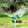 1 360-Degree Automatic Rotating Lawn Sprinkler - Three-Arm Rotary Garden Sprinkler Head for Yard Irrigation and Large Area Coverage