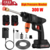 Cordless High Pressure Washer Gun Kit - 24V Portable Power Cleaner with 6000mAh Rechargeable Battery, 2-in-1 Adjustable Spray Nozzle and Foam Generator