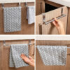 Over-the-Cabinet Stainless Steel Towel Bar – No-Drill Hanging Rack for Kitchen and Bathroom Cabinets