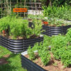 17" Tall Raised Garden Bed Kit - 12-in-1 Modular Galvanized Metal Planter Box, Large Weatherproof Corrugated Steel Garden Kit for Vegetables, Flowers, and Herbs (Midnight Grey)
