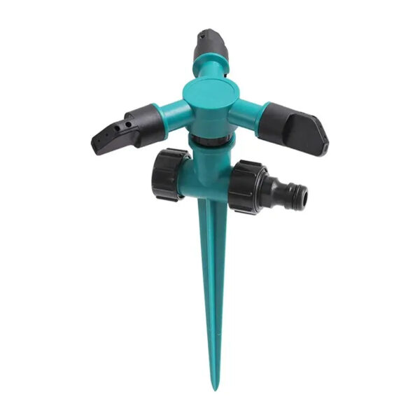 2 360-Degree Automatic Rotating Lawn Sprinkler - Three-Arm Rotary Garden Sprinkler Head for Yard Irrigation and Large Area Coverage