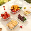16-Piece Glass Food Storage Containers Set - 8 Borosilicate Glass Lunch Boxes with Airtight Locking Lids, Oven and Microwave Safe Meal Prep Containers for Fruits, Salads, and Veggies