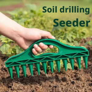 3 Manual Garden Seed Sower & Soil Tamper - Portable Row Packer and Dirt Compactor Tool for Seed Planting and Germination
