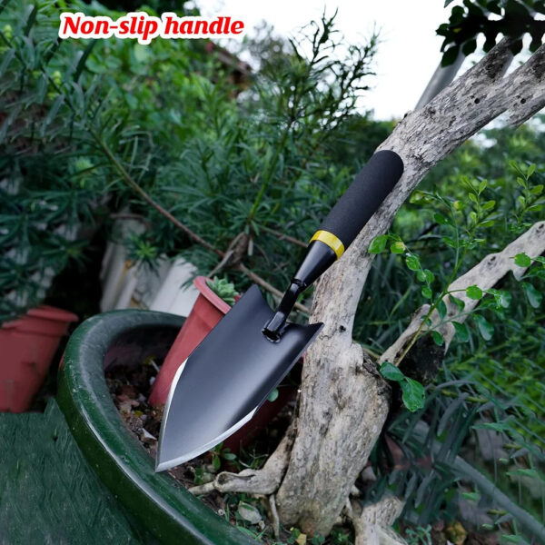 3 Heavy Duty Carbon Steel Garden Trowel - Seamless Welded Hand Shovel with Non-Slip Rubberized Handle for Digging, Planting, and Transplanting in Hard Rocky Soil