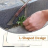 13.5" L-Shaped Stainless Steel Crack Weeding Tool - Manual Garden Hand Weeder with Ergonomic Wooden Handle for Patio, Driveway, and Sidewalk Gap Cleaning