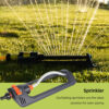 Heavy Duty Oscillating Lawn Sprinkler - Adjustable 4-Pattern Automatic Water Sprinkler, Large Coverage Area Yard Sprayer for Agricultural Irrigation and Roof Cooling