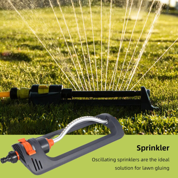Heavy Duty Oscillating Lawn Sprinkler - Adjustable 4-Pattern Automatic Water Sprinkler, Large Coverage Area Yard Sprayer for Agricultural Irrigation and Roof Cooling