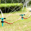 4 360-Degree Automatic Rotating Lawn Sprinkler - Three-Arm Rotary Garden Sprinkler Head for Yard Irrigation and Large Area Coverage
