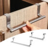 Over-the-Cabinet Stainless Steel Towel Bar – No-Drill Hanging Rack for Kitchen and Bathroom Cabinets