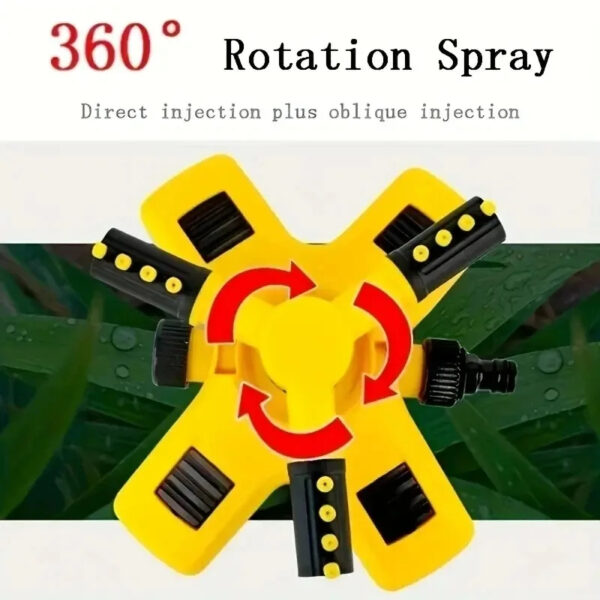 360-Degree Automatic Rotating Lawn Sprinkler System - Large Area Coverage Garden Irrigation Kit with Flexible Water Pipe Hose and Multi-Spray Options