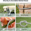 100ft Stainless Steel Garden Hose 5/8" - Heavy Duty 304 Metal Water Hose, No-Kink Flexible Lightweight Hose with 9-Pattern Spray Nozzle