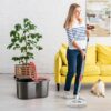 360° Spin Mop and Bucket Set with Stainless Steel Wringer - Heavy Duty Floor Cleaning System with 61-Inch Long Adjustable Handle and 3 Microfiber Replacement Mop Heads