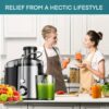 3-Inch Wide-Mouth Juicer Extractor Machine - 3-Speed Stainless Steel Centrifugal Juicer and Food Processor for Whole Fruits and Vegetables, High Yield Easy-Clean Mixer