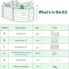 17" Tall Raised Garden Bed Kit - 12-in-1 Modular Galvanized Metal Planter Box, Large Weatherproof Corrugated Steel Garden Kit for Vegetables, Flowers, and Herbs (Midnight Grey)