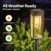 Outdoor Solar Pathway Lights (8-Pack) - Bright IP44 Waterproof Solar Garden Lights, Modern Matte Black Landscape Lighting for Yard, Patio, Walkway, and Driveway (Warm White)
