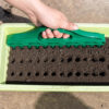 Manual Garden Seed Sower & Soil Tamper - Portable Row Packer and Dirt Compactor Tool for Seed Planting and Germination