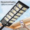 504 LED Commercial Solar Street Light Outdoor Waterproof - Dusk to Dawn Solar Parking Lot Light with Remote Control, High-Brightness Security Floodlight for Yard and Garden