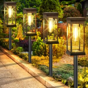 84ae4e57-3183-40aa-89f6-2b7bc00a79e3 Outdoor Solar Pathway Lights (8-Pack) - Bright IP44 Waterproof Solar Garden Lights, Modern Matte Black Landscape Lighting for Yard, Patio, Walkway, and Driveway (Warm White)