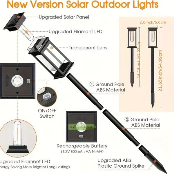 Outdoor Solar Pathway Lights (8-Pack) - Bright IP44 Waterproof Solar Garden Lights, Modern Matte Black Landscape Lighting for Yard, Patio, Walkway, and Driveway (Warm White)
