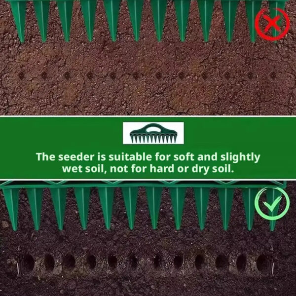 Manual Garden Seed Sower & Soil Tamper - Portable Row Packer and Dirt Compactor Tool for Seed Planting and Germination