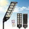 504 LED Commercial Solar Street Light Outdoor Waterproof - Dusk to Dawn Solar Parking Lot Light with Remote Control, High-Brightness Security Floodlight for Yard and Garden
