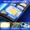 504 LED Commercial Solar Street Light Outdoor Waterproof - Dusk to Dawn Solar Parking Lot Light with Remote Control, High-Brightness Security Floodlight for Yard and Garden