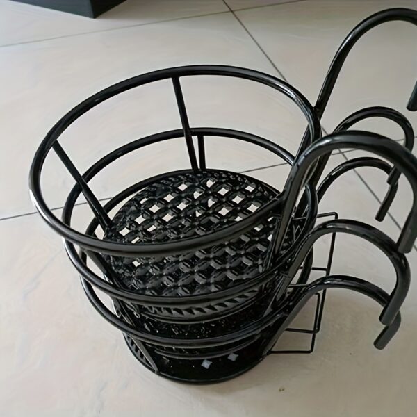 3-Pack Hanging Flower Pot Racks - Heavy-Duty Iron Railing Planter Holders, Metal Hanging Basket Racks with Over-The-Fence Hooks for Patio, Balcony, and Yard