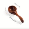 Handcrafted Large Wooden Rice Scoop & Kitchen Measuring Spoon - Premium Solid Wood Grain Cup, Flour Scoop, Multipurpose Water Dipper and Heavy-Duty Soup Ladle for Cooking and Baking