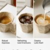 Creative Irregular Ceramic Coffee Mug – Stylish Marble Ink Wash Espresso & Latte Cup with Textured Handle