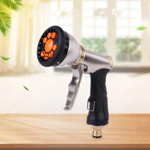 Heavy-Duty Zinc Alloy Garden Hose Nozzle | High-Pressure Spray Gun for Lawn Care & Car Wash