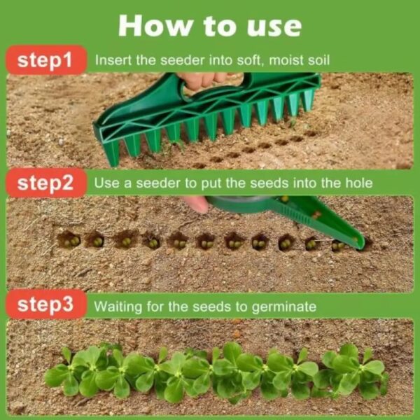 1xU9Sa28e1b4201384dd184a533f9614bd578S Manual Seed Spreader & Soil Puncher – Portable Gardening Seed Spacer & Soil Loosening Tool