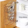 5-Tier Wall Mount Pot Lid Holder | Metal Kitchen Cabinet Organizer Rack