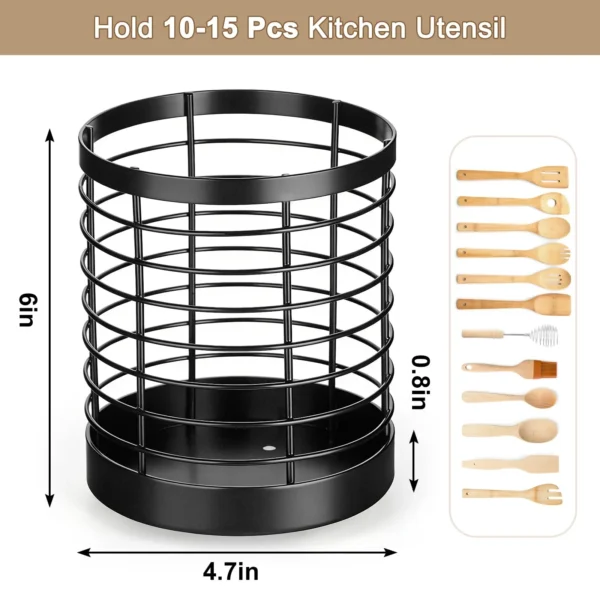 Stainless Steel Kitchen Utensil Holder | Countertop Cooking Tool Crock Organizer