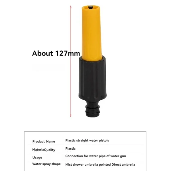 Adjustable Direct Injection Hose Nozzle | Compact High-Pressure Garden Spray Nozzle