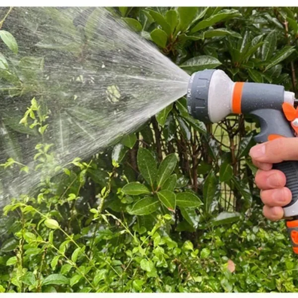 2 8-Pattern High-Pressure Hose Nozzle | Heavy-Duty Spray Gun for Garden & Car Wash