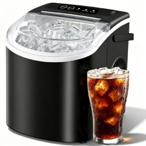 2053a259-ed4e-427e-b1cb-e4213cae80e4 Portable Countertop Ice Maker Machine with Carrying Handle - Fast 6-Minute Bullet Ice Machine, 29 lbs Daily Yield, Compact Automatic Ice Maker with Basket and Scoop for Home Kitchen, Office, and RV