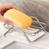 Stainless Steel Soap Dish with Removable Drip Tray - Contemporary Rectangular Countertop Saver & Sponge Holder Organizer for Bathroom Vanity, Shower, and Kitchen Sink