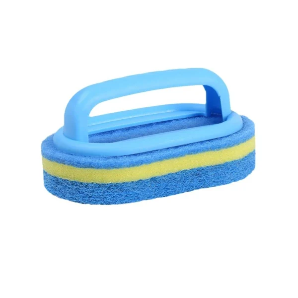 Ergonomic Heavy-Duty Scrub Brush with Handle | Multi-Surface Sponge Cleaner for Kitchen, Bathroom, Bathtub & Tile